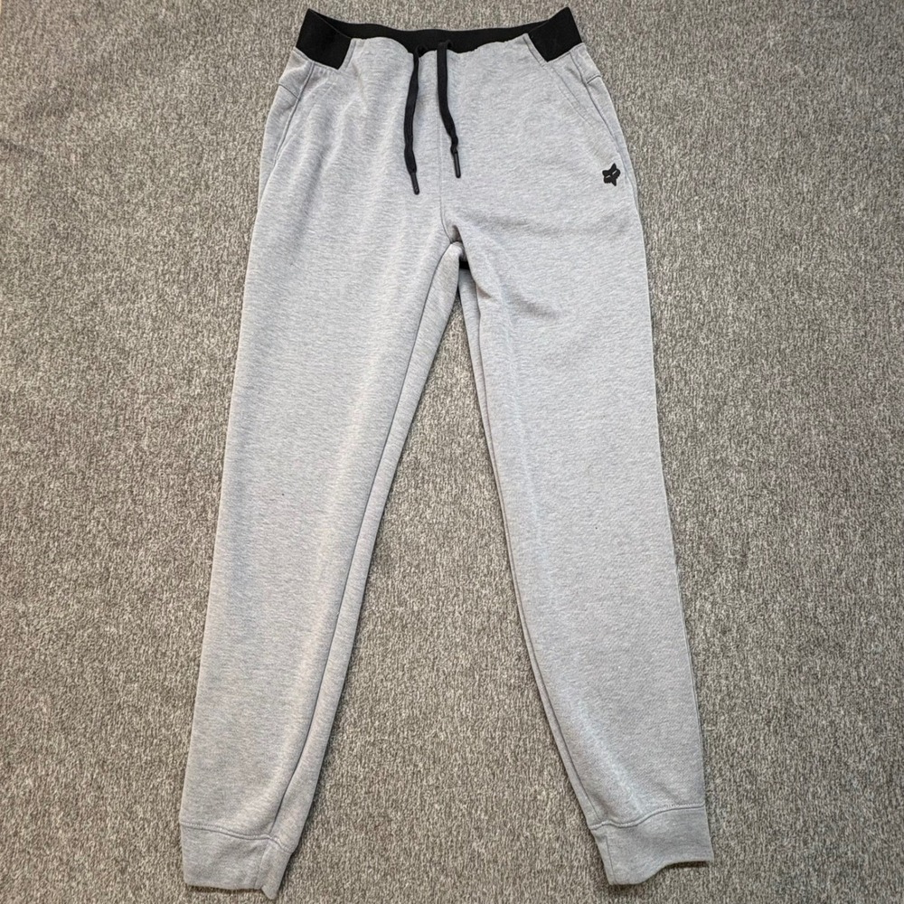 Fox Racing Mens Jogger Sweatpants‎ Grey Black Logo Athletic Pants Size S